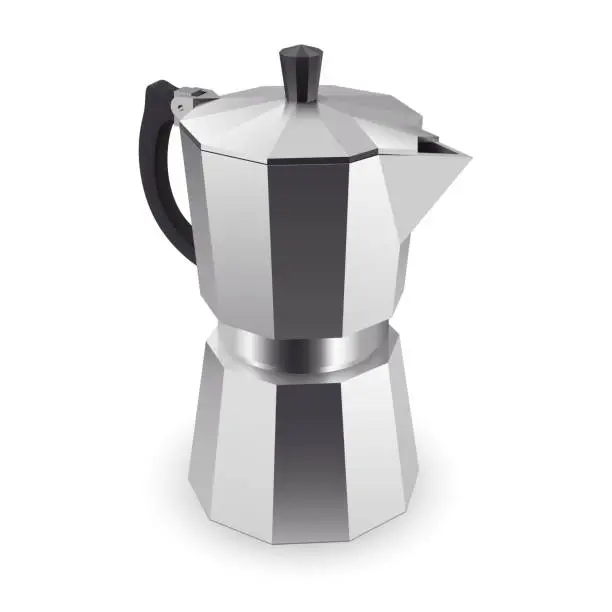 Vector illustration of Metal coffee percolator