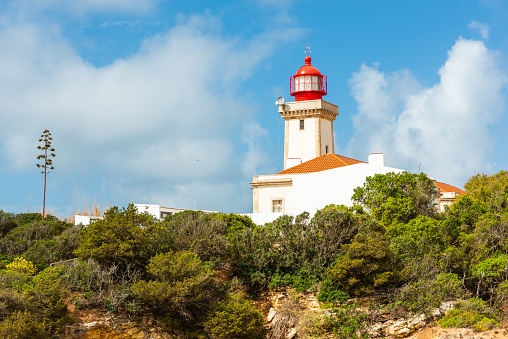 Farol de Alfanzina Lighthouse in Algarve Coast, Portugal