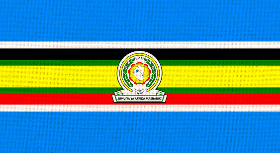 Flag of the East African Community. Symbol of African union. Flag of economic African organization.