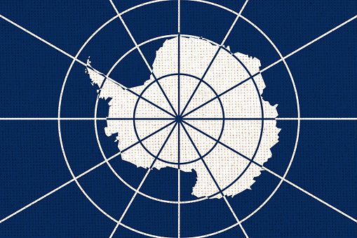 Flag of international organization Antarctic Treaty System. Flag of ATS. Flag of international organization. Fabric texture