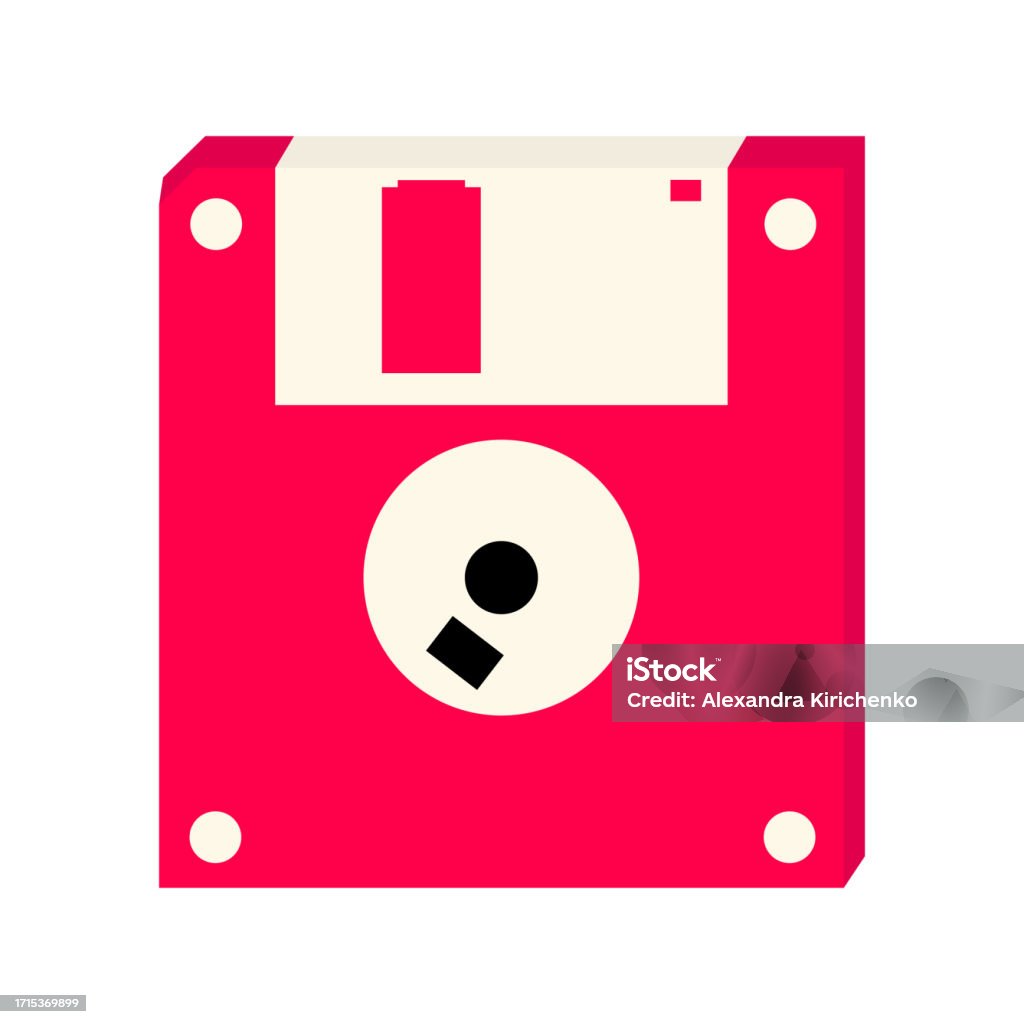 Flat Disk Computer Flat Floppy Disk Stock Illustration - Download Image Now - Backup ...