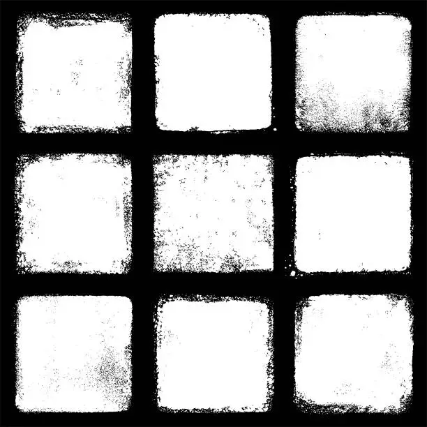 Vector illustration of Grunge squares