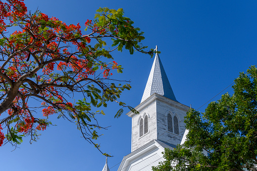 Key West Methodist Church. Architecture in Key West Florida.