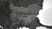 Стилизирана карта на България, обляна в слънчева светлина