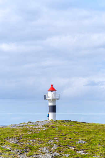 Borhella lighthouse on the westcoast of Andoya, Lofoten islands in Norway