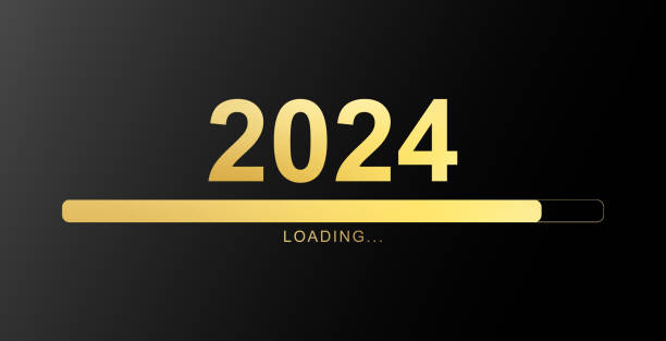 istock 2024 loading bar Progress digital technology golden color background. happy new year 2024 loading bar. Start goal plan and strategy. 2023 to 2024 loading business web banner. vector illustration. 1715432111