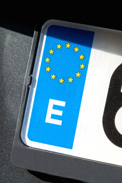 istock country identifier of EU car registration plate: Spain 1715435525