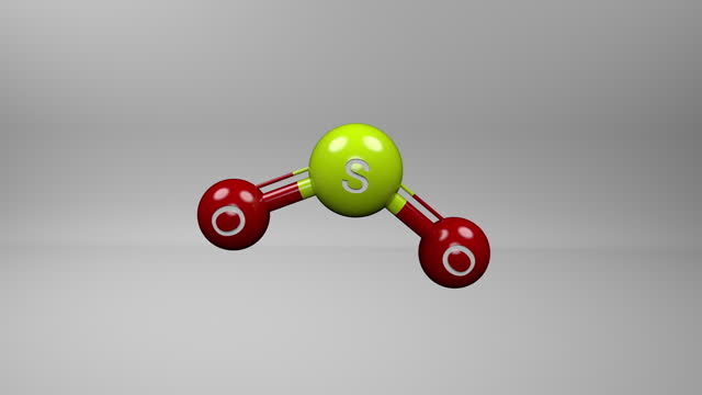 Sulfur dioxide molecule.