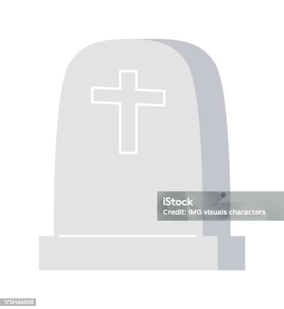 Objects That Rip Rip Headstone Semi Flat Colour Vector Object Stock Illustration ...