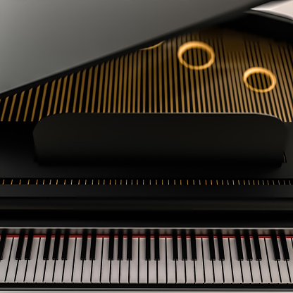 Detail view of a piano