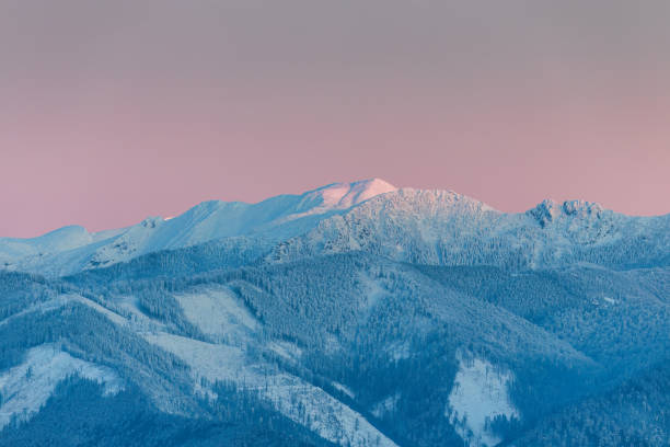 istock Winter mountain snowy landscape at sunset. 1715523539