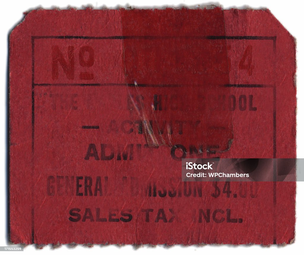 Старый Корешок билета красный - Стоковые фото Admit one - английское словосочетание роялти-фри