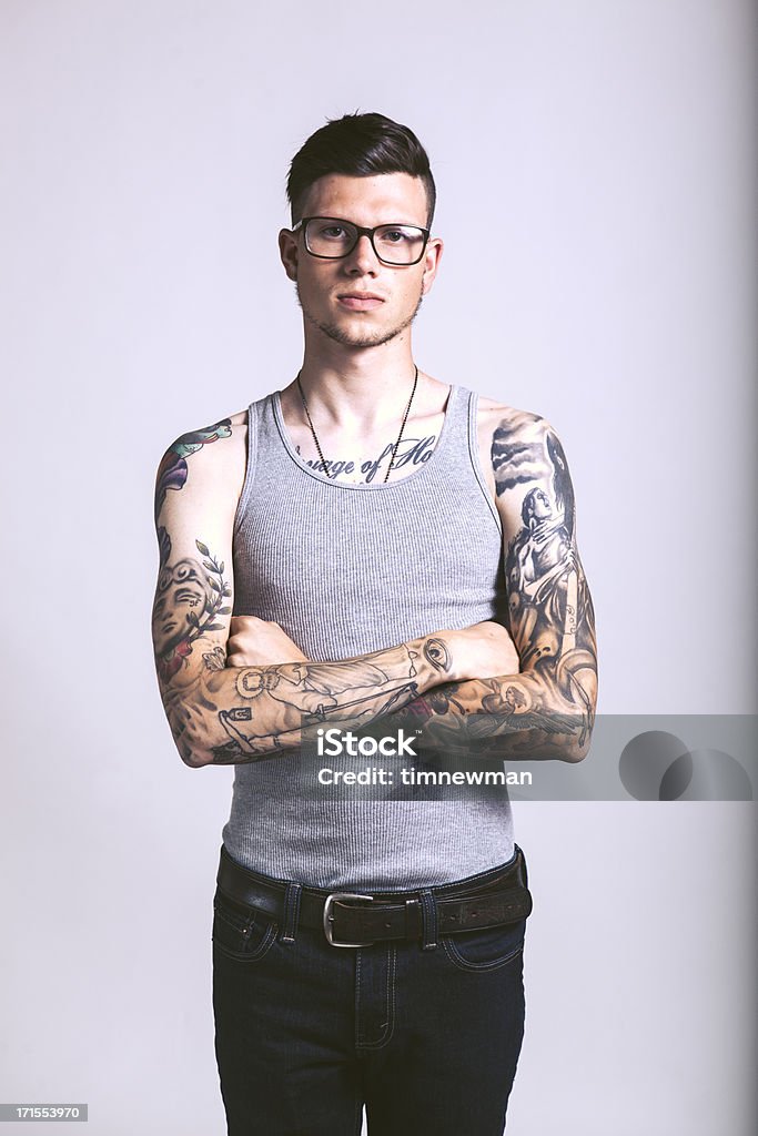 Caucasian Hipster Tattooed Man Stock Photo - Download Image Now - Men,  Fashion, Hipster Culture - iStock