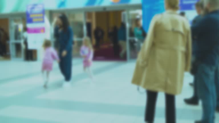 Time lapse.Crowd of people hurrying about their business. Modern city life. Blurred defocused video.