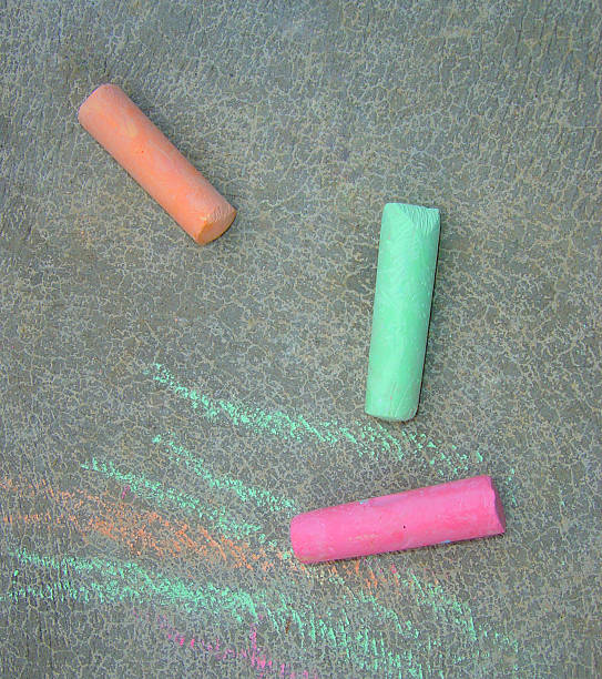 Children's chalk on the sidewalk stock photo