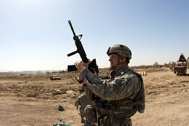 Rifle Soldier stock photo