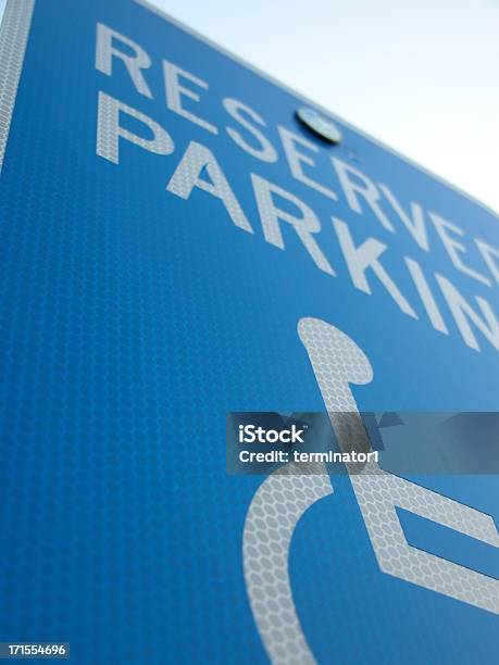 Handicapped Parking Sign Stock Photo - Download Image Now - Accessibility Sign, Accessibility for Persons with Disabilities, Blue