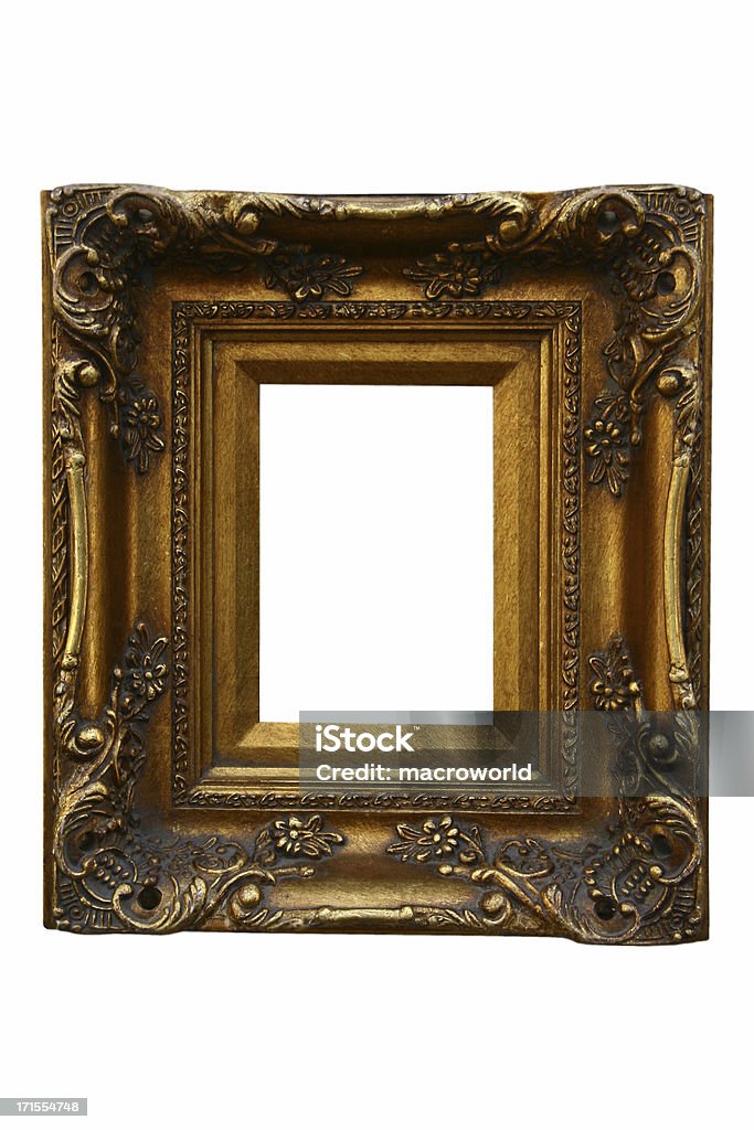 ゴールドアンティークの絵画フレーム絶縁白色の背景に - バロック様式のロイヤリティフリーストックフォト