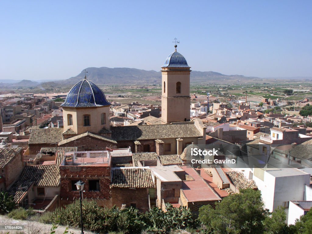 Vista rurale Agost in città in Spagna foto stock - Foto stock royalty-free di Affollato