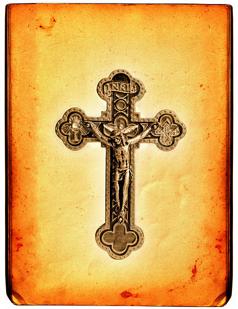 antikes kruzifix - cross shape cross dirty grunge stock-fotos und bilder