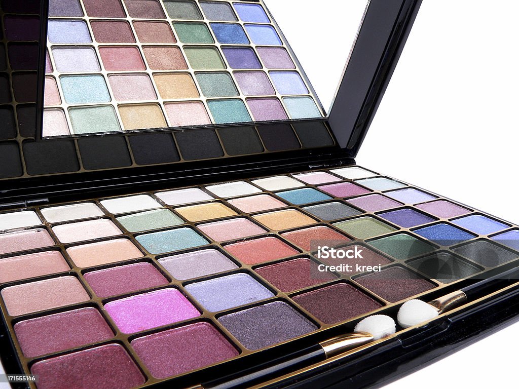 Eyeshadows kit com espelho - Royalty-free Arranjar Foto de stock