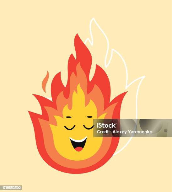 Fire Comic Sticker Fire Sticker Vector Concept Stock Illustration - Download Image Now ...