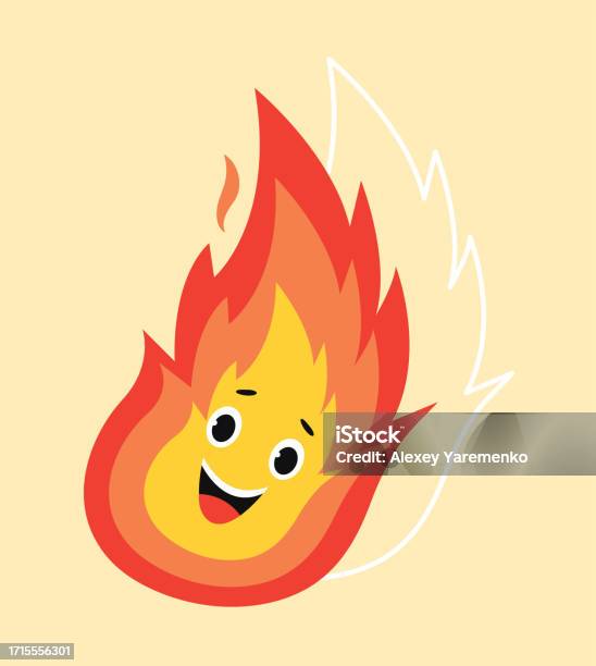 Fire Comic Sticker Fire Sticker Vector Concept Stock Illustration - Download Image Now ...