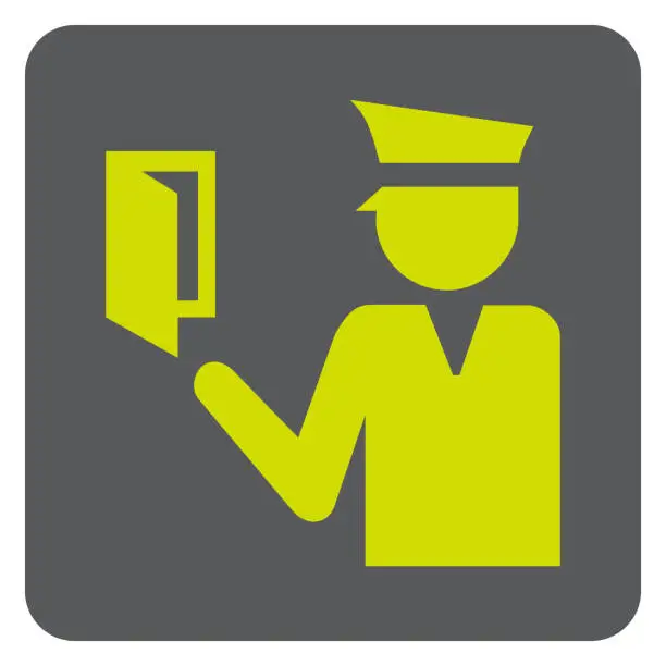 Vector illustration of Passport control check