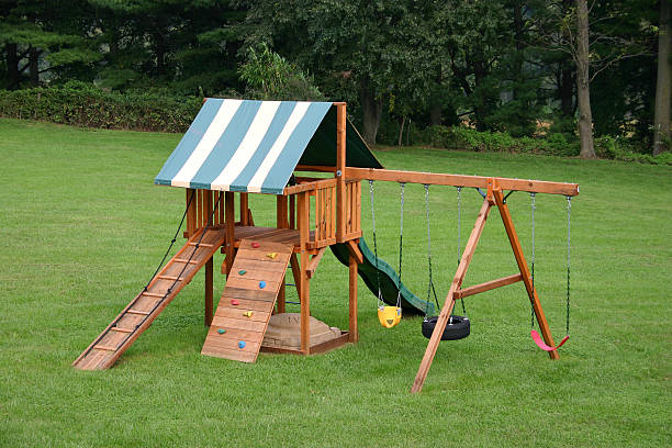 Wood Swing Set stock photo