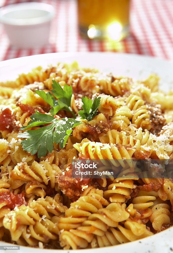 Pasta Fusilli with bolognese sauce Bolognese Sauce Stock Photo