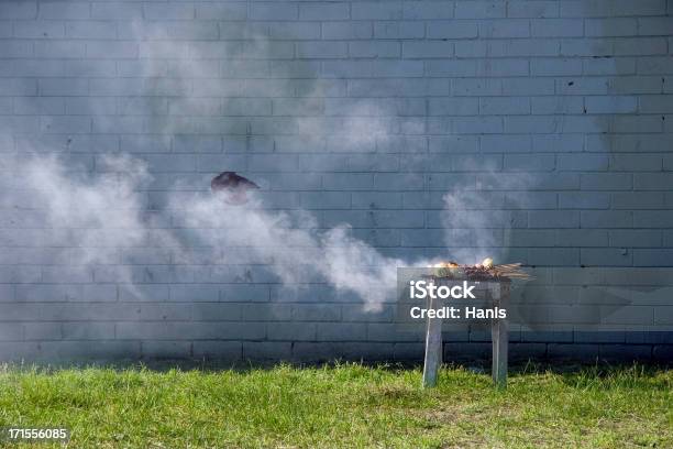 Smoking Barbecue Stock Photo - Download Image Now - Barbecue Grill, Barbecue - Meal, Brick Wall