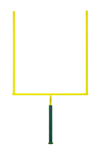American Football. Front view of Goal Post against a white background