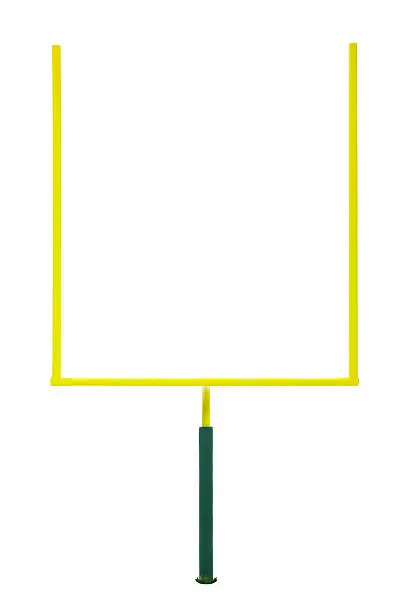 American Football. Front view of Goal Post against a white background