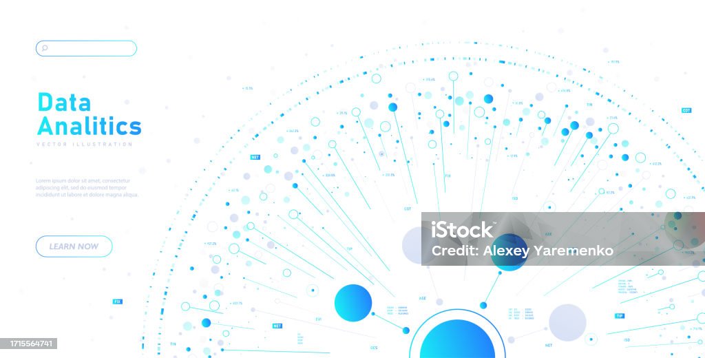 Data Analytics White Vector Banner Stock Illustration - Download Image ...