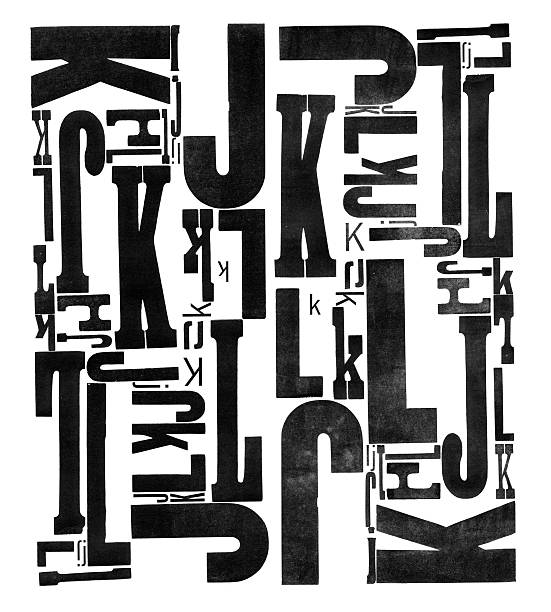 de bois grunge type lettre j et k l - letterpress typescript alphabet wood photos et images de collection