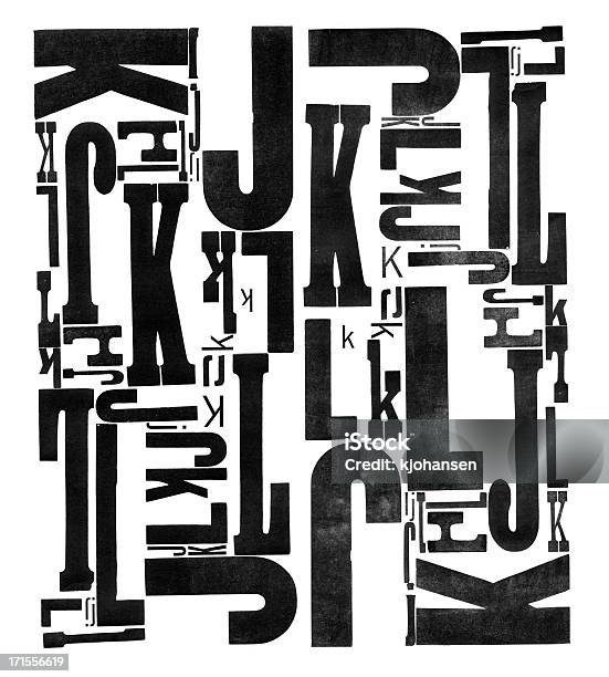 グランジウッドタイプ文字 J K L - 活版印刷のストックフォトや画像を多数ご用意 - 活版印刷, 書体, 印刷