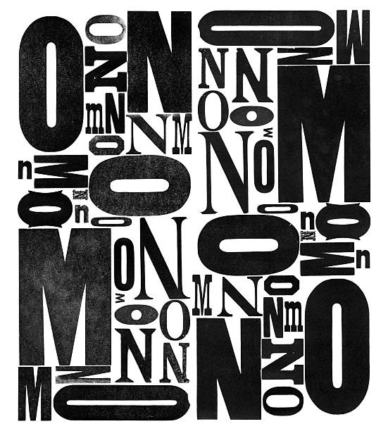Grunge Wood Type Letters M N O