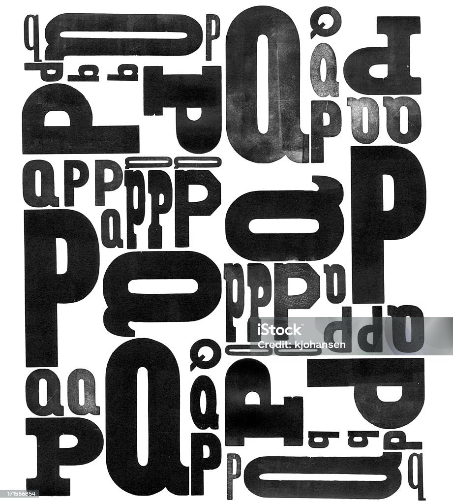 Grunge Wood Type Letters P Q Mind your Ps and Qs! Antique wood type letters PQ letterpress printed by hand. Cut them out and assemble your own type collage or message! Part of a series. More in my Wood - Material Stock Photo