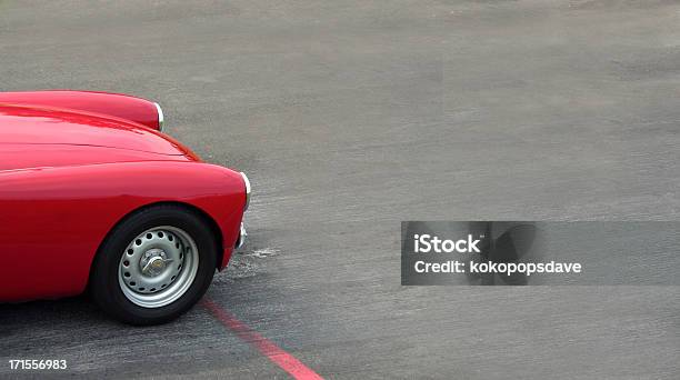Classic Red Sports Car At Start Line Stock Photo - Download Image Now - Beginnings, Car, Collector's Car