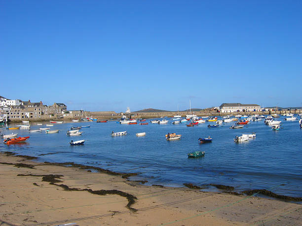 Hugh Town Harbour "St. Mary's, Isles of Scilly" tresco stock pictures, royalty-free photos & images