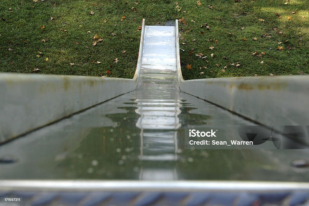Lange Wasserrutsche - Lizenzfrei Ansicht aus erhöhter Perspektive Stock-Foto