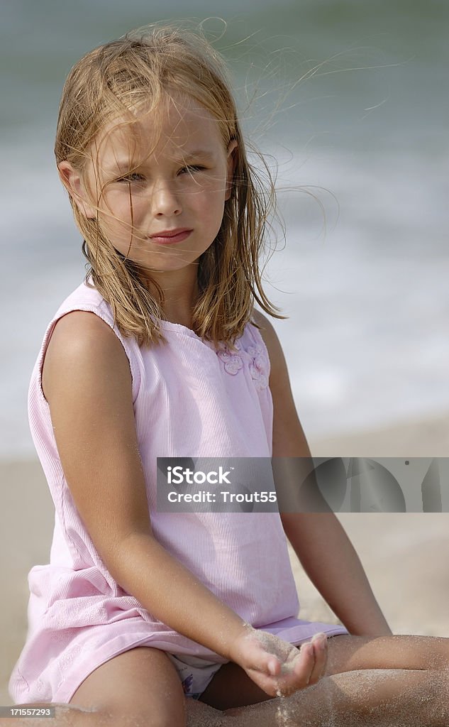 Mädchen spielen am Strand - Lizenzfrei Auge Stock-Foto