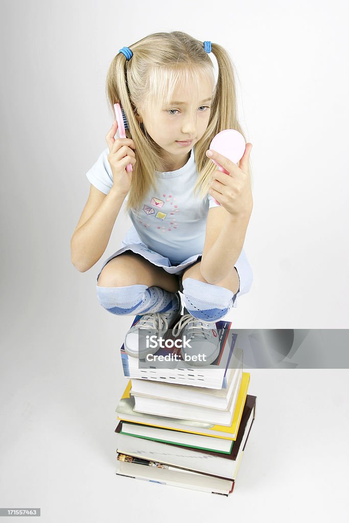 oh, my mirror. young girl Child Stock Photo