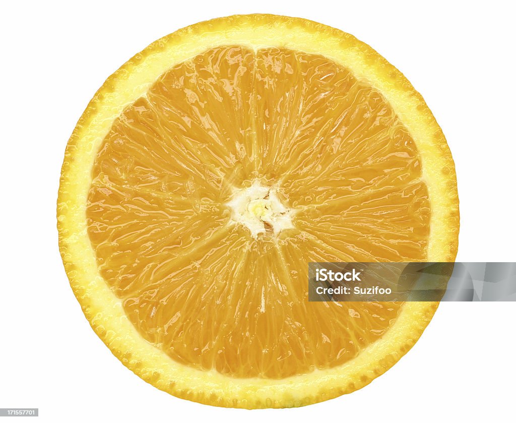 orange slice "A slice of orange, isolated on white." Circle Stock Photo