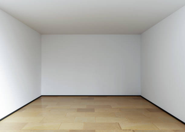 istock Empty white room with wood floor 1715577072