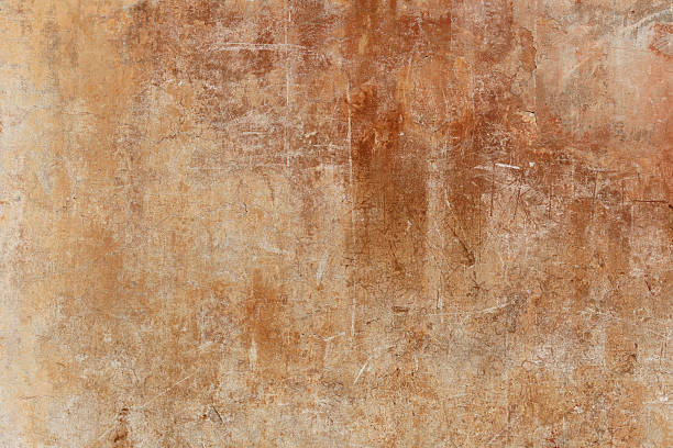 коричневый гранжем римский стена - painterly effect painting classical style abstract стоковые фото и изображения