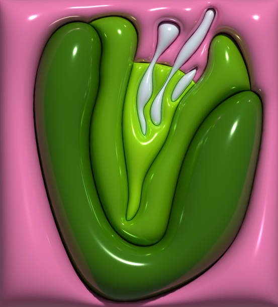 istock Soft inflate shiny lines, 3D rendering illustration 1715583144