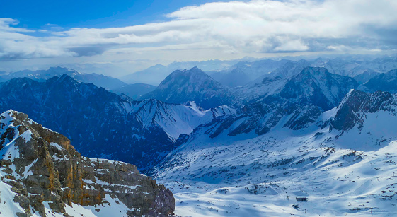 Mountain Zugspitze Bavaria with Snow