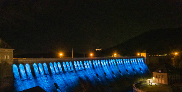 istock Blue Lightshow Dam of Waldeck Germany 1715662980