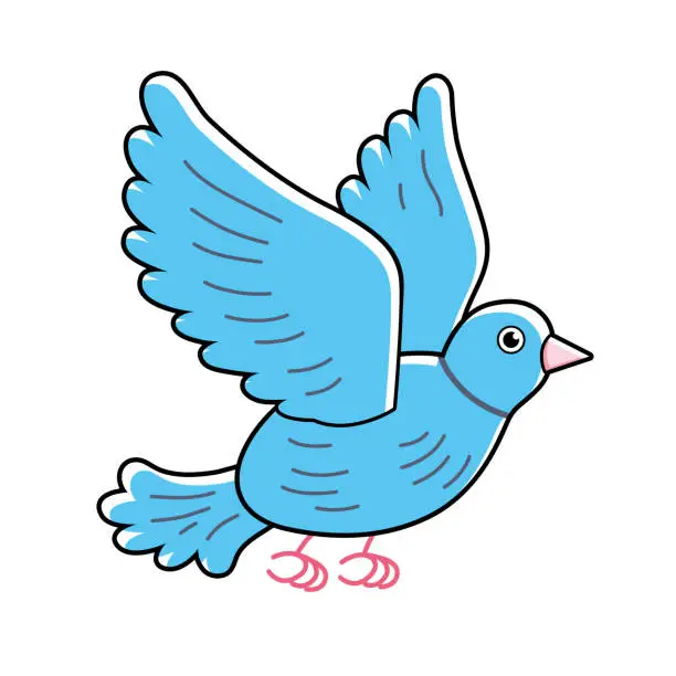 Vector illustration of Blue pigeon bird